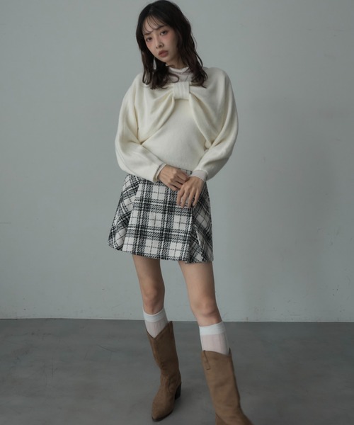 Nadana（ナダナ）の「リボンニットプルオーバー（ニット/セーター・レディース・オフホワイト/ブラック/レッド・FREE）」の17枚目の写真