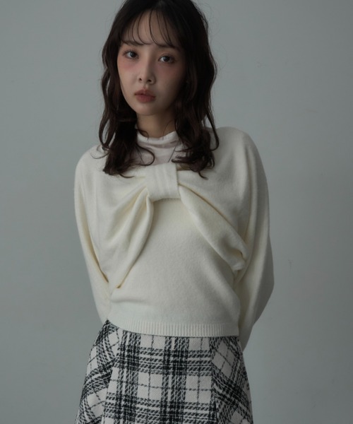 Nadana（ナダナ）の「リボンニットプルオーバー（ニット/セーター・レディース・オフホワイト/ブラック/レッド・FREE）」の19枚目の写真