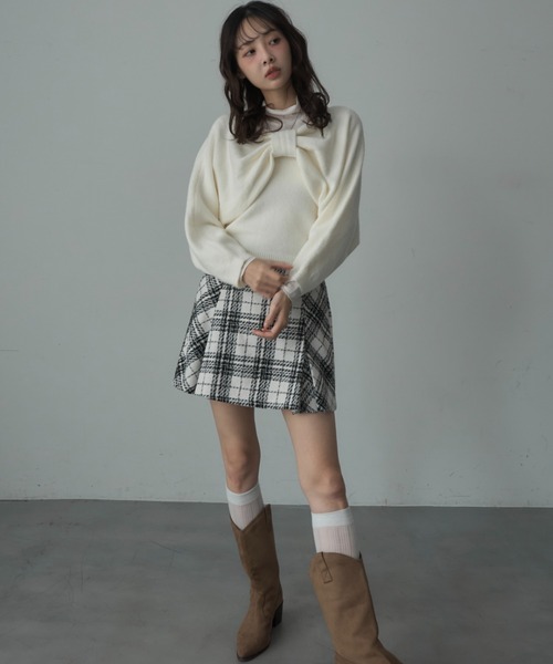 Nadana（ナダナ）の「リボンニットプルオーバー（ニット/セーター・レディース・オフホワイト/ブラック/レッド・FREE）」の20枚目の写真