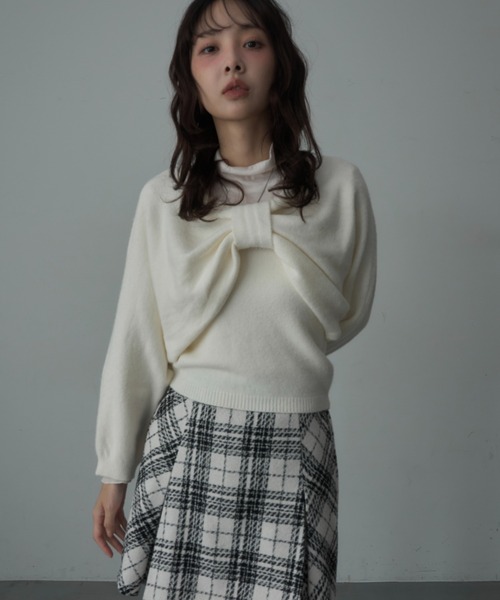 Nadana（ナダナ）の「リボンニットプルオーバー（ニット/セーター・レディース・オフホワイト/ブラック/レッド・FREE）」の21枚目の写真