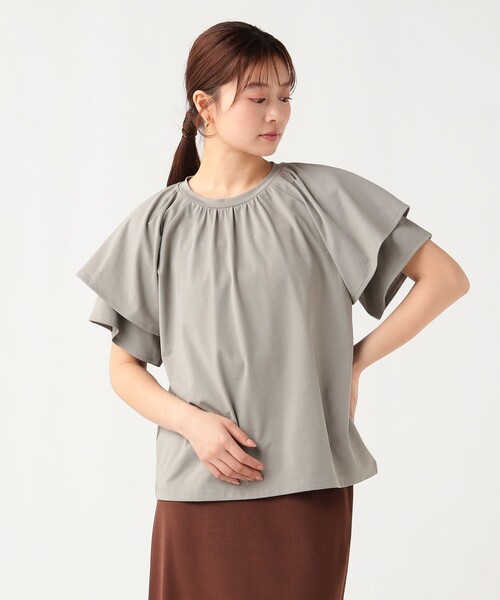 BEAMS HEART(ビームスハート)の「袖フリル プルオーバー(Tシャツ/カットソー・レディース・オフホワイト/ブラック/イエロー系その他4/ブラウン系その他2・FREE)」の3枚目の写真