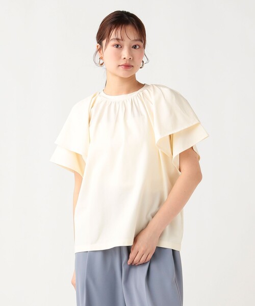 BEAMS HEART(ビームスハート)の「袖フリル プルオーバー(Tシャツ/カットソー・レディース・オフホワイト/ブラック/イエロー系その他4/ブラウン系その他2・FREE)」の4枚目の写真