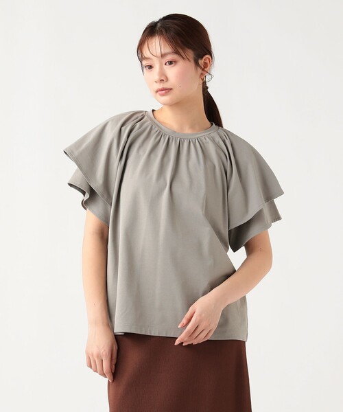 BEAMS HEART(ビームスハート)の「袖フリル プルオーバー(Tシャツ/カットソー・レディース・オフホワイト/ブラック/イエロー系その他4/ブラウン系その他2・FREE)」の7枚目の写真