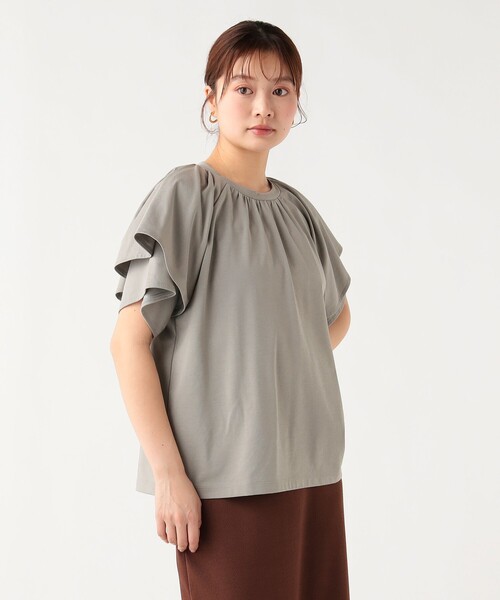 BEAMS HEART(ビームスハート)の「袖フリル プルオーバー(Tシャツ/カットソー・レディース・オフホワイト/ブラック/イエロー系その他4/ブラウン系その他2・FREE)」の8枚目の写真