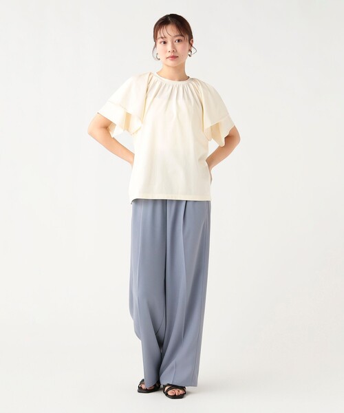 BEAMS HEART(ビームスハート)の「袖フリル プルオーバー(Tシャツ/カットソー・レディース・オフホワイト/ブラック/イエロー系その他4/ブラウン系その他2・FREE)」の9枚目の写真