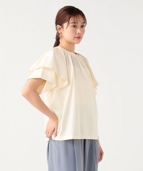 BEAMS HEART(ビームスハート)の「袖フリル プルオーバー(Tシャツ/カットソー・レディース・オフホワイト/ブラック/イエロー系その他4/ブラウン系その他2・FREE)」の11枚目の写真