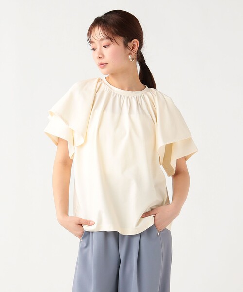 BEAMS HEART(ビームスハート)の「袖フリル プルオーバー(Tシャツ/カットソー・レディース・オフホワイト/ブラック/イエロー系その他4/ブラウン系その他2・FREE)」の12枚目の写真