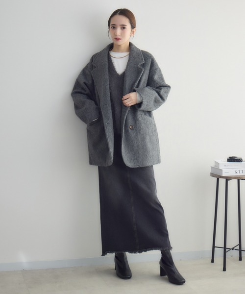 RU.TI.LE(ルチル)の「【RU.TI.LE】リブニットドッキングデニムスカート(デニムスカート・レディース・ネイビー/ブラック・MEDIUM)」の11枚目の写真