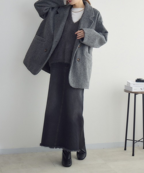 RU.TI.LE(ルチル)の「【RU.TI.LE】リブニットドッキングデニムスカート(デニムスカート・レディース・ネイビー/ブラック・MEDIUM)」の14枚目の写真