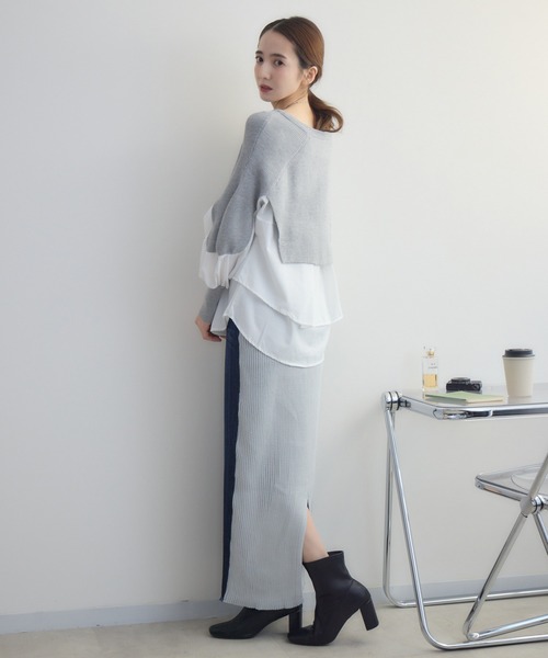 RU.TI.LE(ルチル)の「【RU.TI.LE】リブニットドッキングデニムスカート(デニムスカート・レディース・ネイビー/ブラック・MEDIUM)」の20枚目の写真