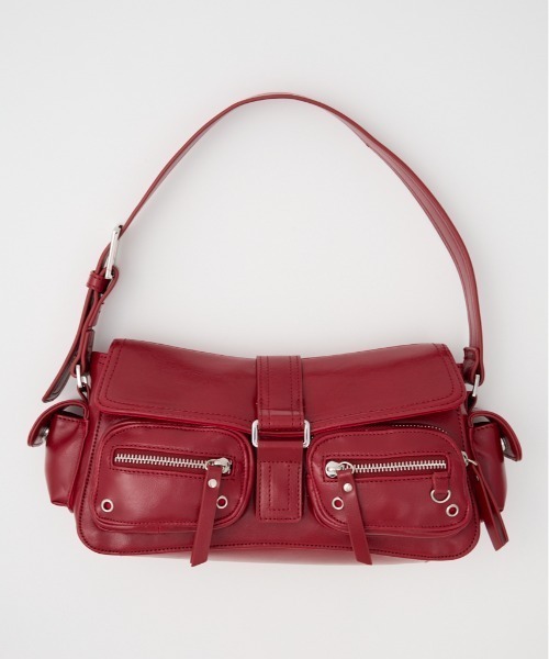 SLY（スライ）の「MULTI POCKET SHOULDER BAG マルチポケット ショルダーバッグ（ショルダーバッグ・レディース・レッド/ブラック/ホワイト・FREE）」の3枚目の写真