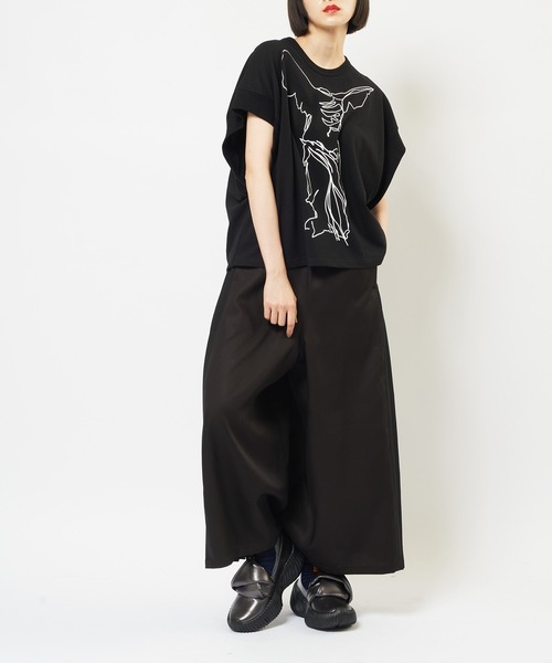 gomme(ゴム)の「プリーツツイルパンツ(その他パンツ・レディース・ブラック・MEDIUM)」の3枚目の写真