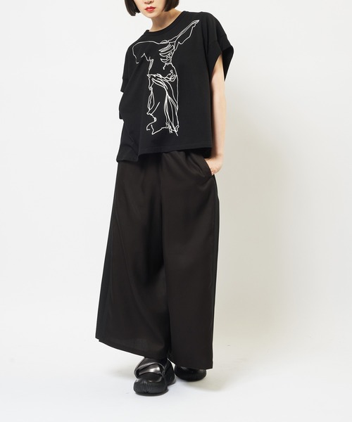 gomme(ゴム)の「プリーツツイルパンツ(その他パンツ・レディース・ブラック・MEDIUM)」の4枚目の写真