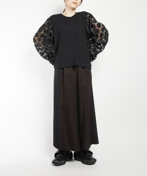 gomme(ゴム)の「プリーツツイルパンツ(その他パンツ・レディース・ブラック・MEDIUM)」の7枚目の写真