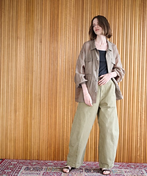 kha:ki(カーキ)の「「KHA:KI / カーキ」オーバルワイドトラウザー(その他パンツ・レディース・グレー系/ライトインディゴブルー/ベージュ/オリーブ・2/1)」の17枚目の写真