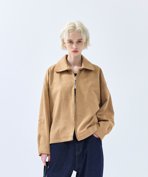86-IRO097 [リニューアル] クルエルティフリー アルパスウェードジャケット キャメル