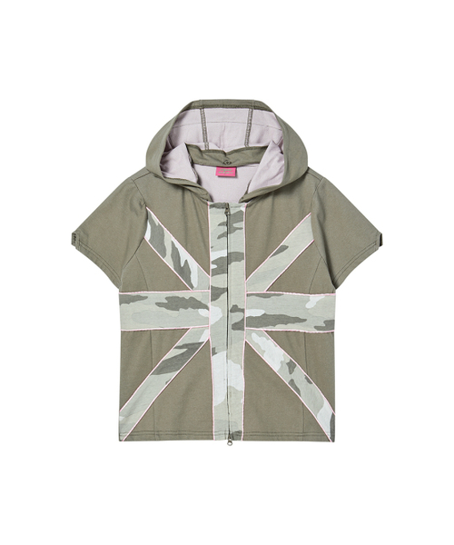 NYXX(エヌワイエックスエックス)の「CROSS PATCH HOODIE KHAKI(Tシャツ/カットソー・レディース・その他・F)」の2枚目の写真