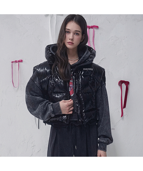 Vivacious(ビバシャス)の「Joie Puffer Vest BLACK(ダウンベスト・レディース・ブラック・FREE)」の1枚目の写真