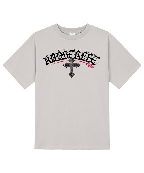 KAN6312(カン6312)の「KTC0162 レタリングクロスガット半袖Tシャツ - ベージュ(Tシャツ/カットソー・メンズ・その他・SMALL/MEDIUM/LARGE/X-LARGE)」の1枚目の写真