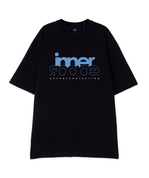 [オーバーサイズ]ヴィンテージインナースペース13番手綿ラウンドネック半袖Tシャツ_ブラック