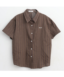Natural pinstripe short-sleeve shirt_3 Colors