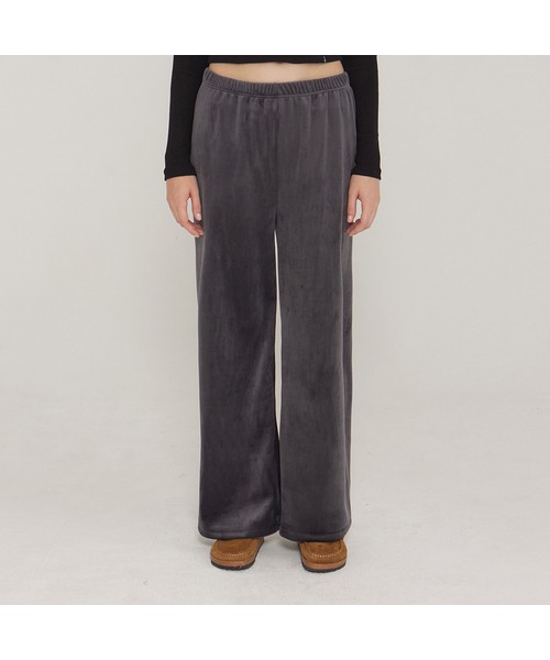 DEARSTALKER(ディアストーカー)の「D. BASIC VELOUR WIDE PANTS - 4 COLOR(その他パンツ・レディース・Cream/チャコール/ブラック/ダークブラウン・FREE)」の3枚目の写真