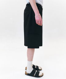 MODIFIED CARGO BERMUDA PANTS - BLACK