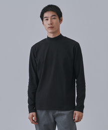 起毛 スムースモックネックロングスリーブTシャツ