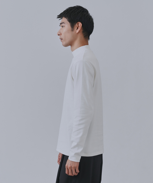 B.C STOCK（ベーセーストック）の「起毛 スムースモックネックロングスリーブTシャツ（Tシャツ/カットソー・メンズ・ブラック/ホワイト・SMALL/MEDIUM/LARGE）」の9枚目の写真