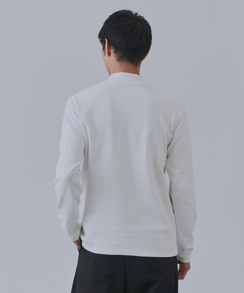 B.C STOCK（ベーセーストック）の「起毛 スムースモックネックロングスリーブTシャツ（Tシャツ/カットソー・メンズ・ブラック/ホワイト・SMALL/MEDIUM/LARGE）」の10枚目の写真