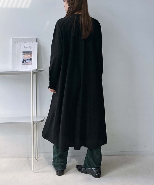 AS KNOW AS plus(アズノゥアズプラス)の「♪あったかしっとり ロングフレアワンピ―ス(ワンピース・レディース・ブラック/ネイビー/ブラウン系・FREE)」の11枚目の写真