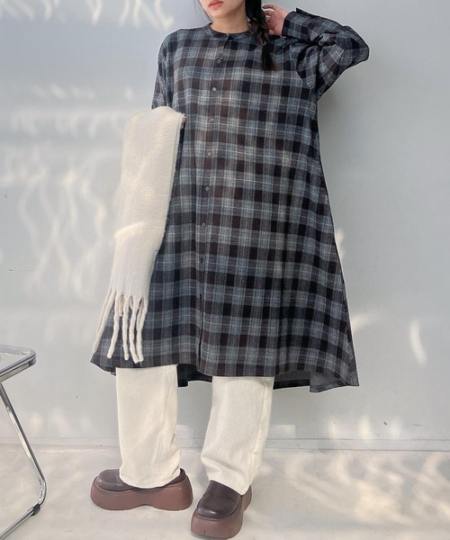 セール】♪あったかしっとり ロングフレアワンピ―ス（ワンピース）｜AS