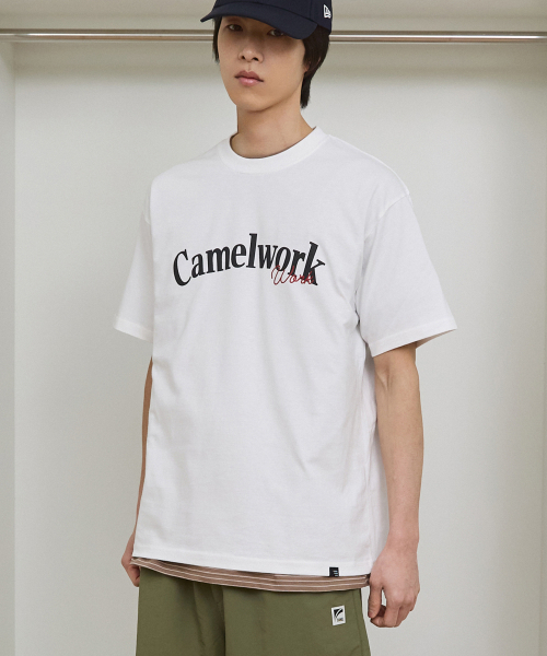 CAMEL WORK(キャメルワーク)の「ラウンドキャリー半袖Tシャツ(ホワイト)(Tシャツ/カットソー・メンズ・その他・MEDIUM/LARGE/X-LARGE)」の1枚目の写真