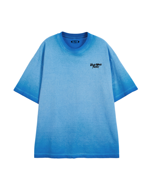BY.L(バイエル)の「フェイドピグメントグラフィットロゴ半袖Tシャツブルー(Tシャツ/カットソー・メンズ・その他・MEDIUM/LARGE/X-LARGE/XX-LARGE)」の2枚目の写真