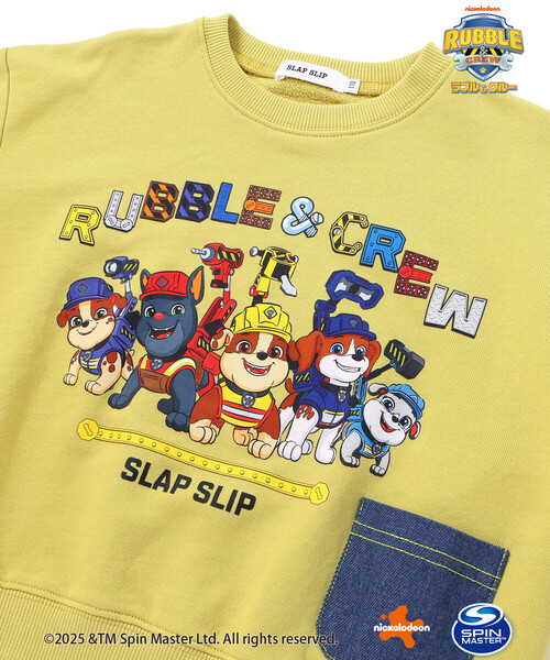SLAP SLIP(スラップスリップ)の「【「パウ・パトロール」スピンオフ・シリーズ「ラブル&クルー」×SLAPSLIP】デニムポケットトレーナー(90~130cm)(スウェット・キッズ・オフホワイト/ネイビー/イエロー・110cm/120cm/130cm/100cm/90cm)」の16枚目の写真