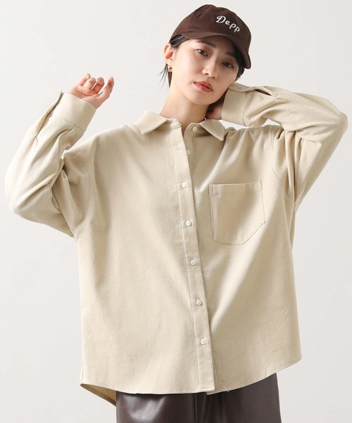 Gready Brilliant（グレディブリリアン）の「コールシャツ（シャツ/ブラウス・レディース・アイボリー/サックスブルー・38）」の2枚目の写真