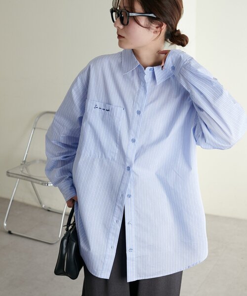 SS先行予約/WEB限定】message刺繍ロングスリーブシャツ（シャツ