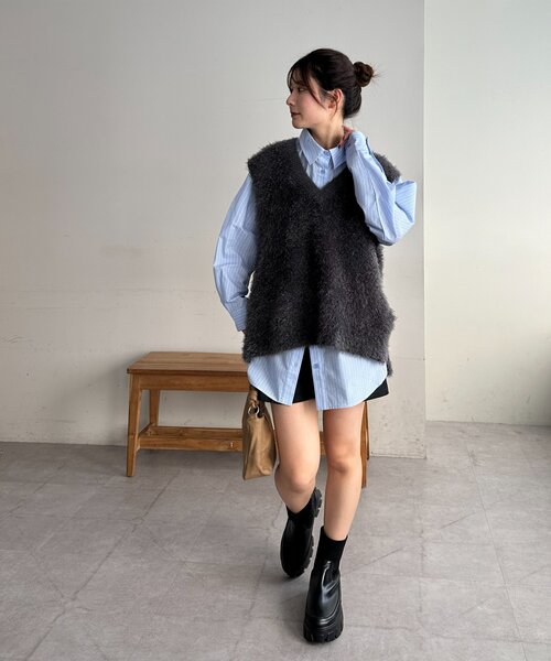 DISCOAT(ディスコート)の「【WEB限定】message刺繍ロングスリーブシャツ(シャツ/ブラウス・レディース・ベージュ/モカ/ブルー系その他/ピンク・MEDIUM)」の14枚目の写真