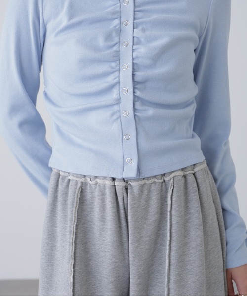 FREE'S MART（フリーズマート）の「◇フロントギャザーデコルテカットソー（Tシャツ/カットソー・レディース・グレー/ホワイト/ホワイト系その他/ブルー・FREE）」の8枚目の写真