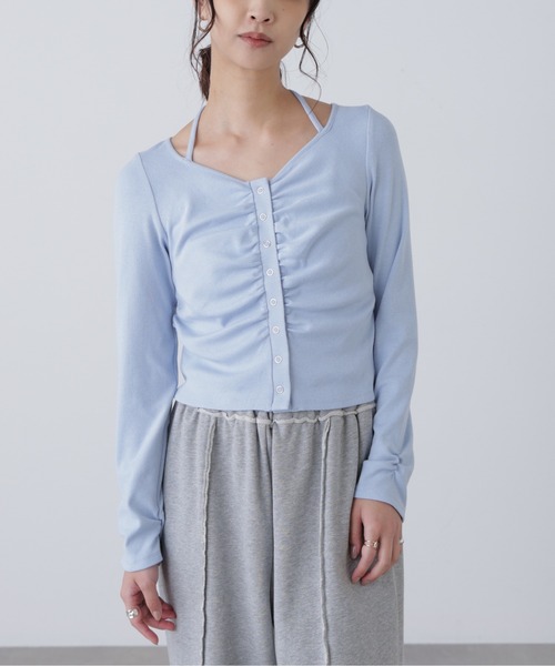 FREE'S MART（フリーズマート）の「◇フロントギャザーデコルテカットソー（Tシャツ/カットソー・レディース・グレー/ホワイト/ホワイト系その他/ブルー・FREE）」の15枚目の写真