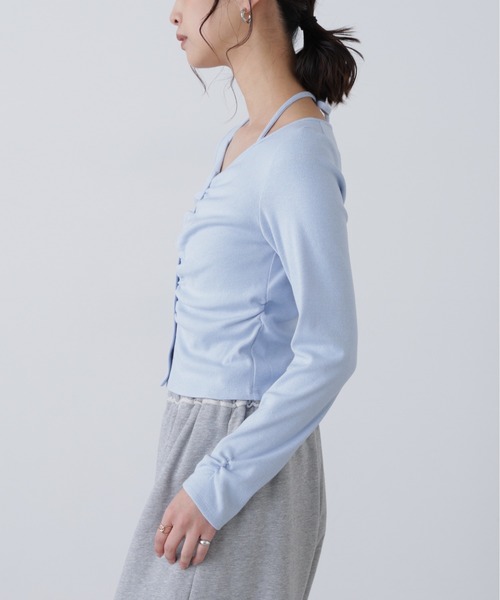 FREE'S MART（フリーズマート）の「◇フロントギャザーデコルテカットソー（Tシャツ/カットソー・レディース・グレー/ホワイト/ホワイト系その他/ブルー・FREE）」の16枚目の写真