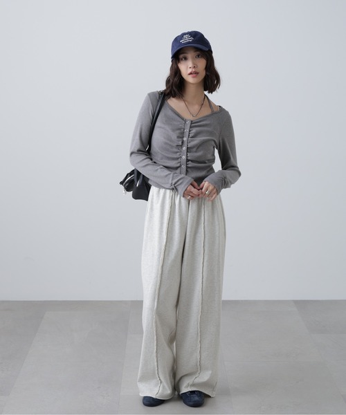 FREE'S MART（フリーズマート）の「◇フロントギャザーデコルテカットソー（Tシャツ/カットソー・レディース・グレー/ホワイト/ホワイト系その他/ブルー・FREE）」の19枚目の写真