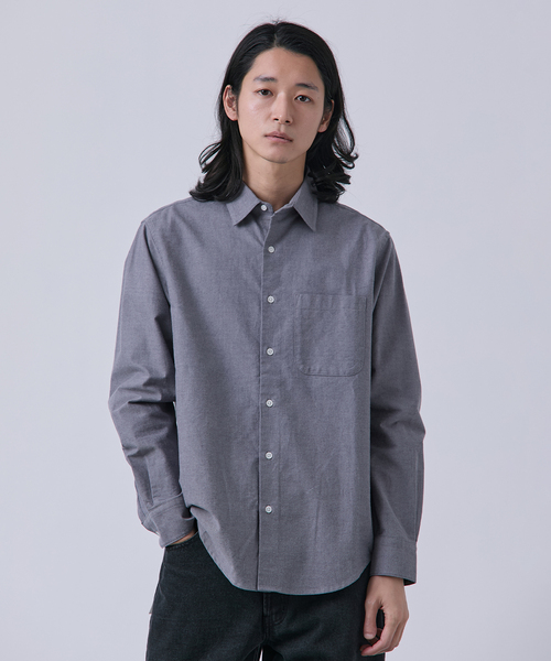 B.C STOCK(ベーセーストック)の「起毛 オックスレギュラーカラーシャツ(シャツ/ブラウス・メンズ・ブラック系その他/ブルー/ホワイト・MEDIUM/LARGE)」の3枚目の写真