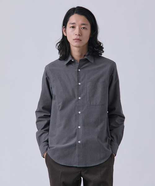 B.C STOCK(ベーセーストック)の「起毛 オックスレギュラーカラーシャツ(シャツ/ブラウス・メンズ・ブラック系その他/ブルー/ホワイト・MEDIUM/LARGE)」の5枚目の写真