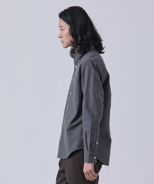 B.C STOCK(ベーセーストック)の「起毛 オックスレギュラーカラーシャツ(シャツ/ブラウス・メンズ・ブラック系その他/ブルー/ホワイト・MEDIUM/LARGE)」の6枚目の写真