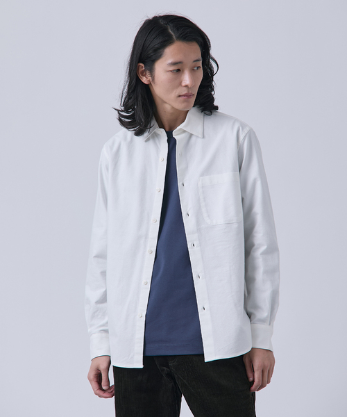 B.C STOCK(ベーセーストック)の「起毛 オックスレギュラーカラーシャツ(シャツ/ブラウス・メンズ・ブラック系その他/ブルー/ホワイト・MEDIUM/LARGE)」の9枚目の写真