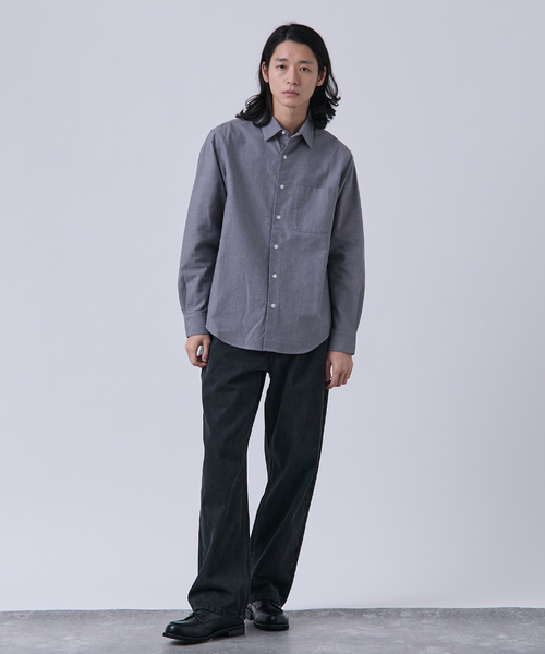 B.C STOCK(ベーセーストック)の「起毛 オックスレギュラーカラーシャツ(シャツ/ブラウス・メンズ・ブラック系その他/ブルー/ホワイト・MEDIUM/LARGE)」の12枚目の写真