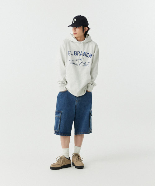 STENDS（ステンズ）の「[M~4XL] ボートクラブフードパーカー_ホワイトメランジ（パーカー・メンズ・その他・MEDIUM/LARGE/X-LARGE/XX-LARGE/XXX-LARGE/XXXX-LARGE）」の3枚目の写真