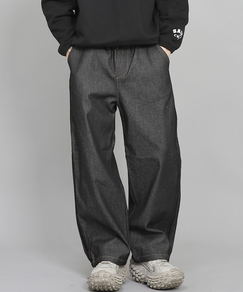 SAINTCREW(セントクルー)の「ブラックPラインEXワイドパンツPLW-341デニムブラック(デニムパンツ・メンズ・その他・MEDIUM/LARGE/X-LARGE)」の10枚目の写真
