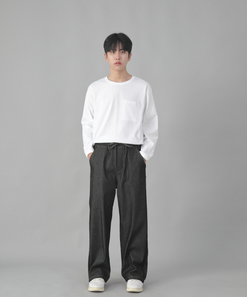 SAINTCREW(セントクルー)の「ブラックPラインEXワイドパンツPLW-341デニムブラック(デニムパンツ・メンズ・その他・MEDIUM/LARGE/X-LARGE)」の2枚目の写真